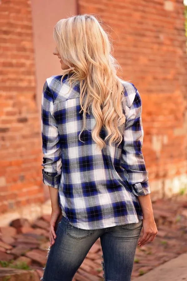 Blue Flannel Top