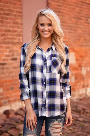 Blue Flannel Top