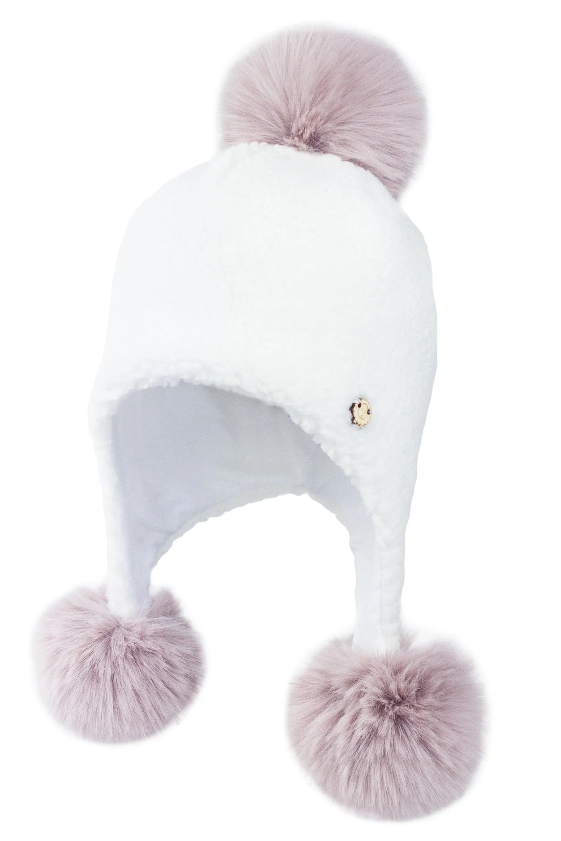 Borg Triple Faux Fur Pom Pom Hat