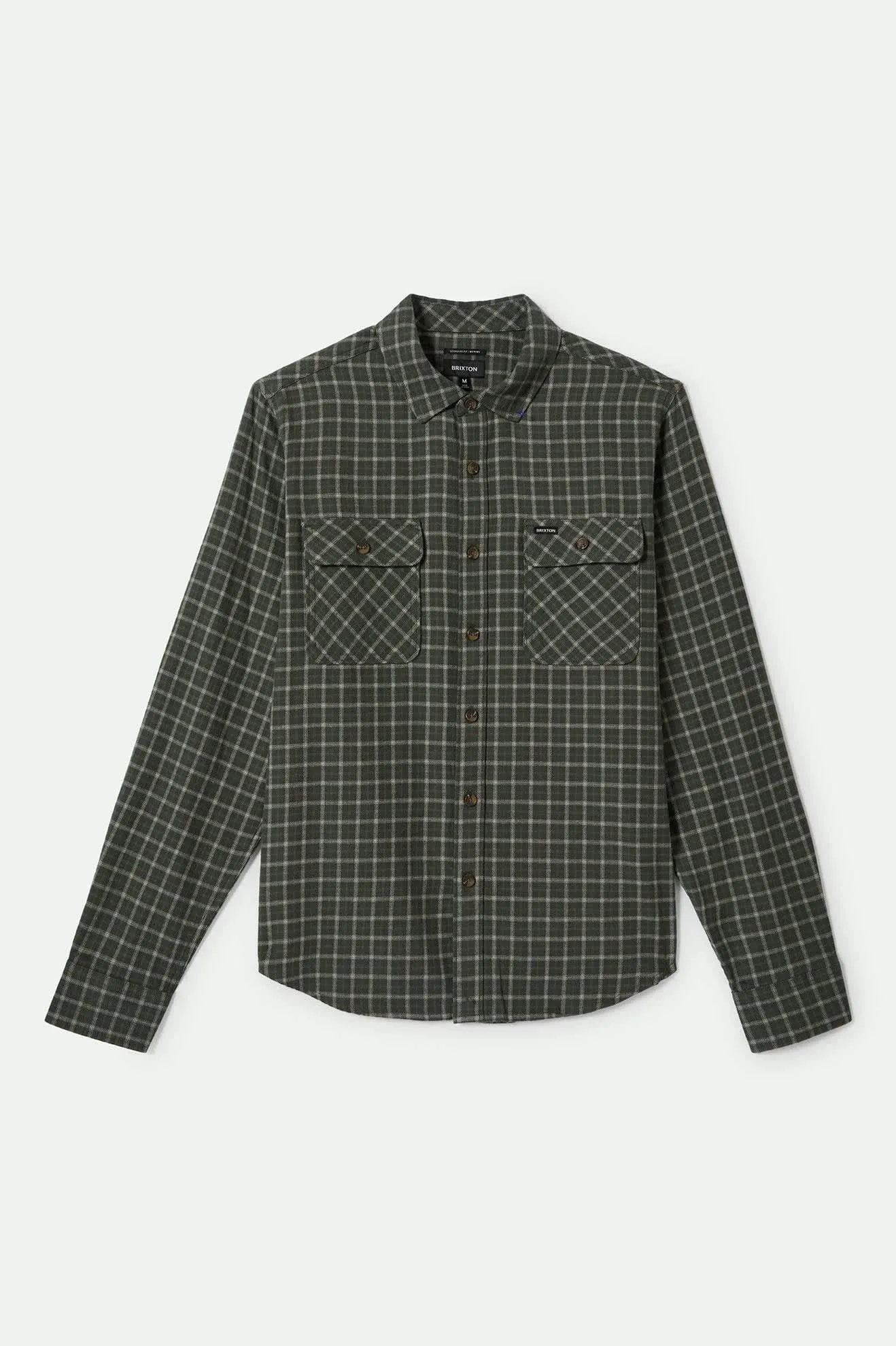Bowery Lightweight Ultra Soft L/S Flannel - Ivy Green/Whitecap