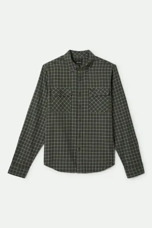 Bowery Lightweight Ultra Soft L/S Flannel - Ivy Green/Whitecap