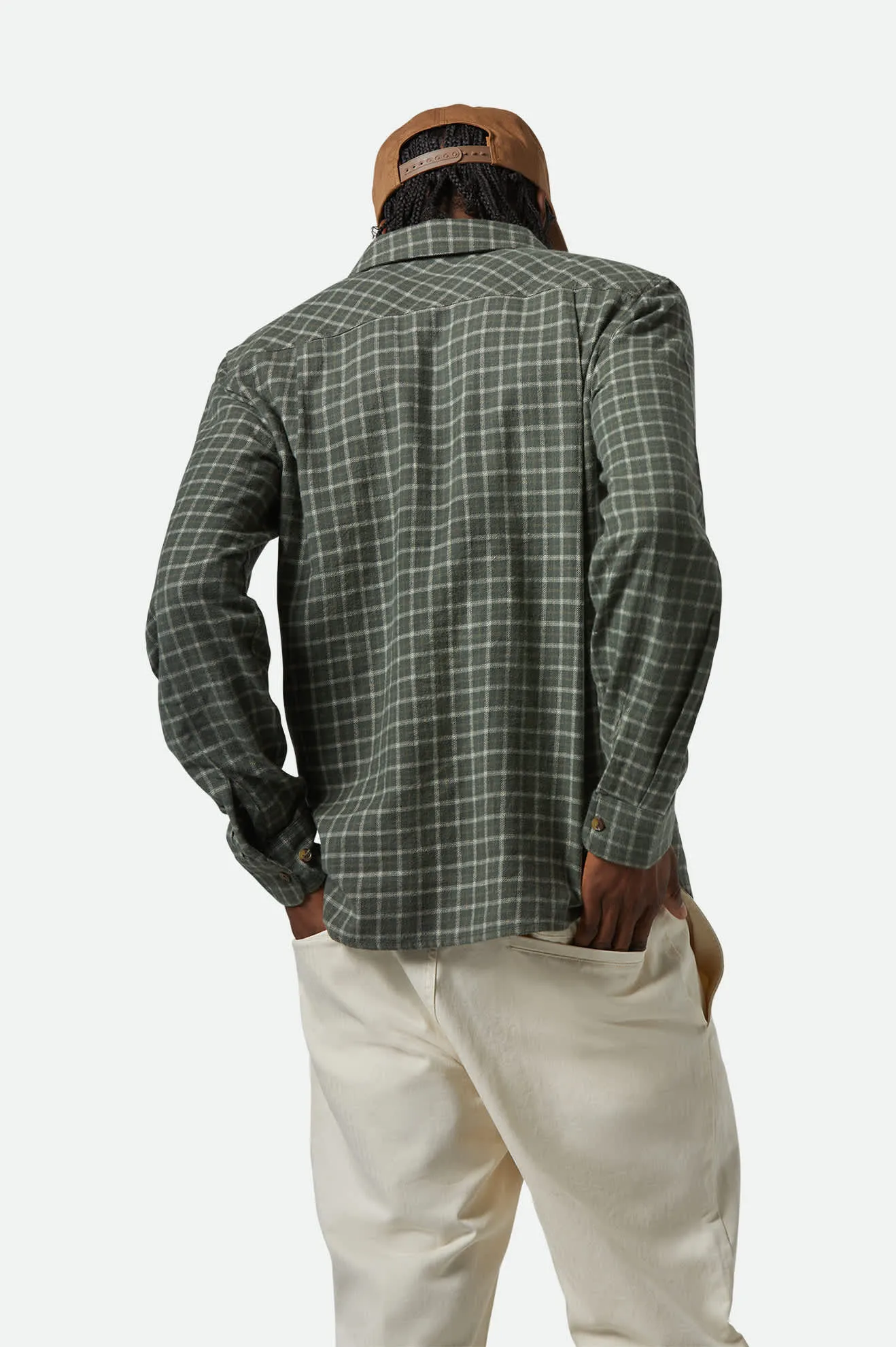 Bowery Lightweight Ultra Soft L/S Flannel - Ivy Green/Whitecap