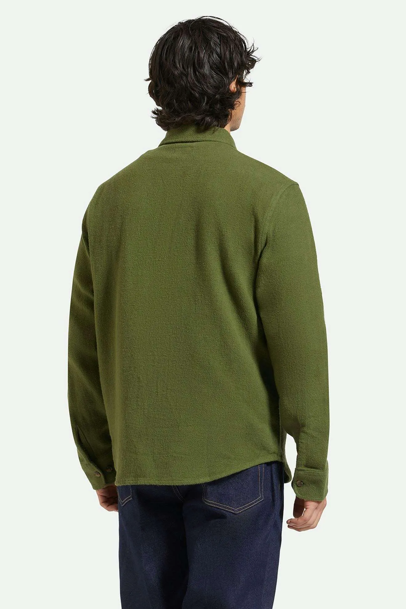 Bowery Textured Loop Twill L/S Overshirt - Cypress Green