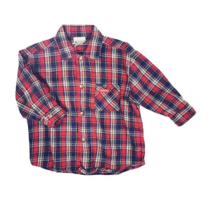 BOY SIZE 2 YEARS - OSHKOSH, Long-sleeve, Soft Flannel Dress Shirt EUC B34