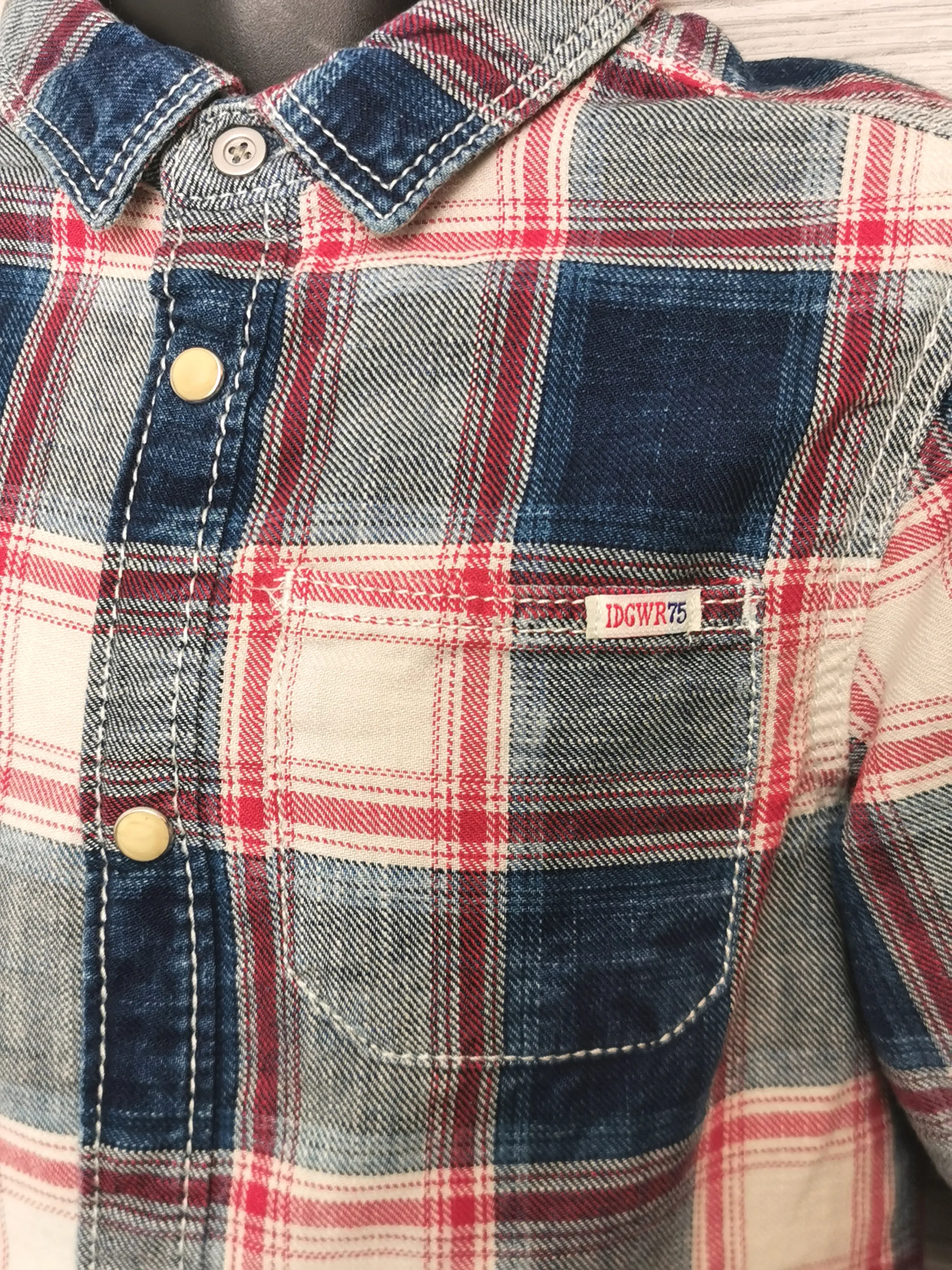 BOY SIZE 2/3 YEARS - ZARA Baby, Soft Flannel, Long-Sleeved Dress Shirt EUC B34