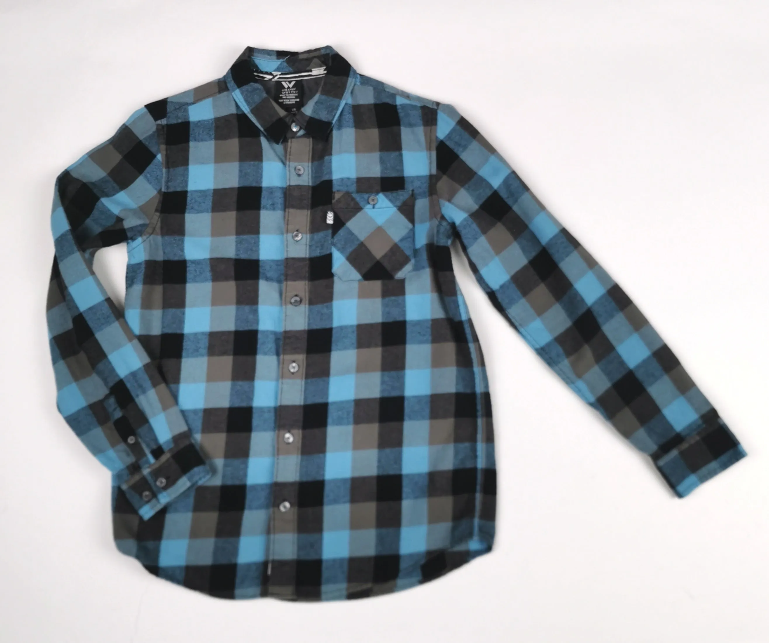 BOY SIZE LARGE (12/14 YEARS) SHAUN WHITE, Long-Sleeve, Soft Flannel, Dress Shirt EUC B33