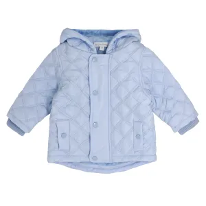 Boys quilted jacket with concealed zip and hood