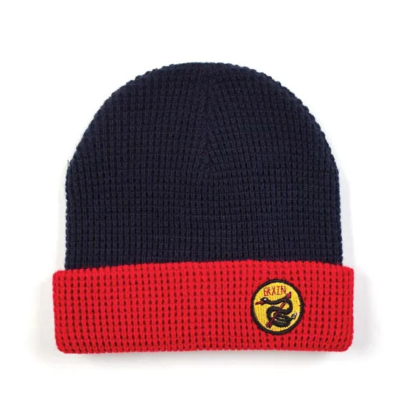 Brixton - Scale Beanie Hat Black - Navy/Red SALE