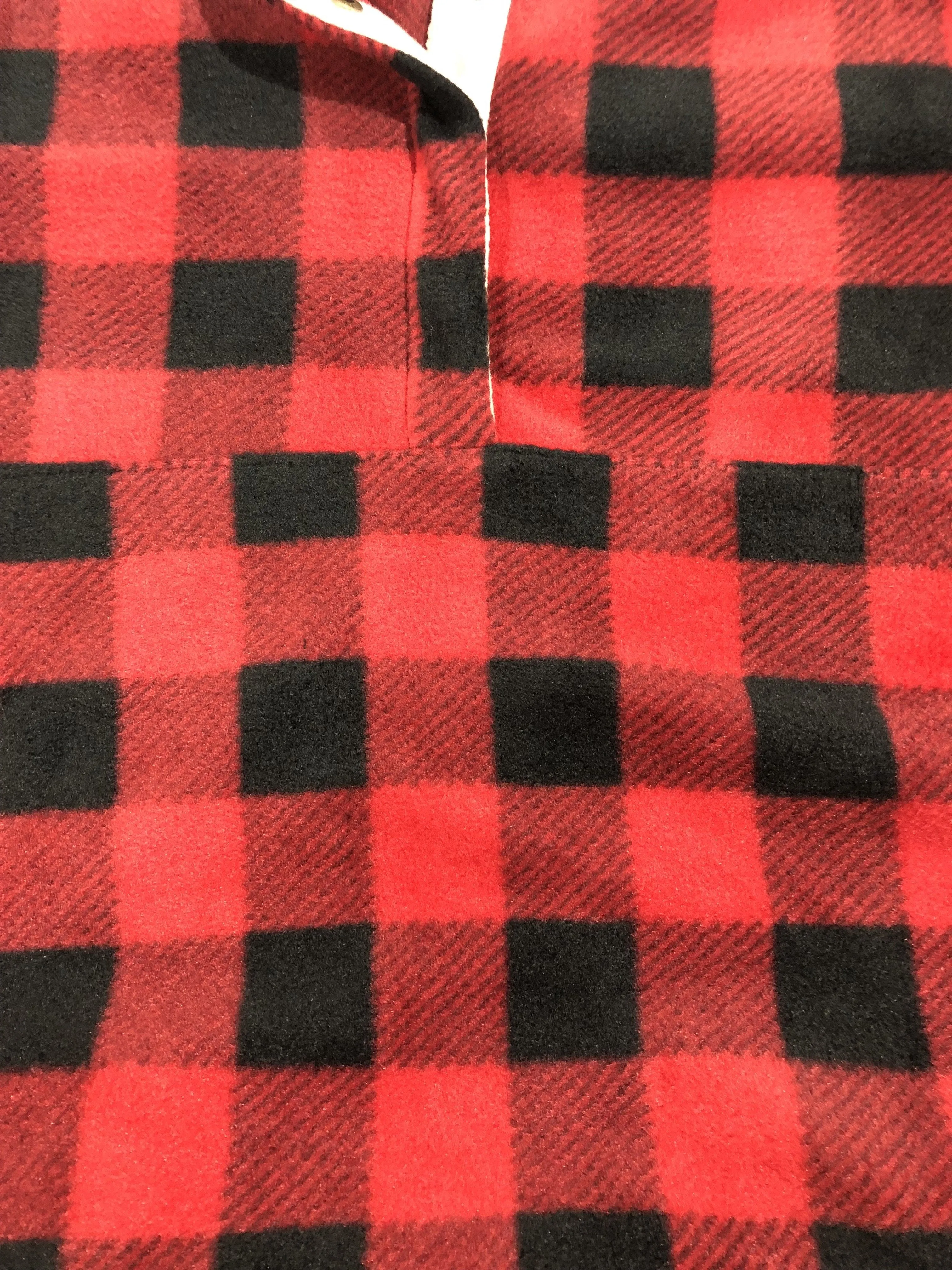 Buffalo Plaid Fleece Pullover- Red & Black