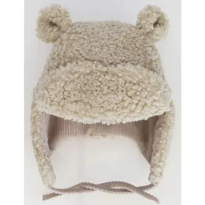 Calikids Bear Hat In Colour Cream : Size S 3/6M to L 18M/3Y