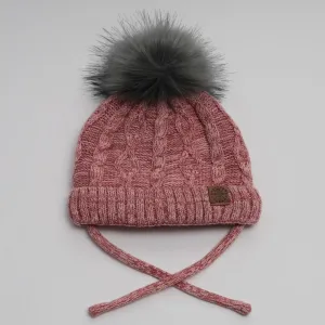 Calikids W1901 Cotton Knit Pompom Hat (Brick Mix)