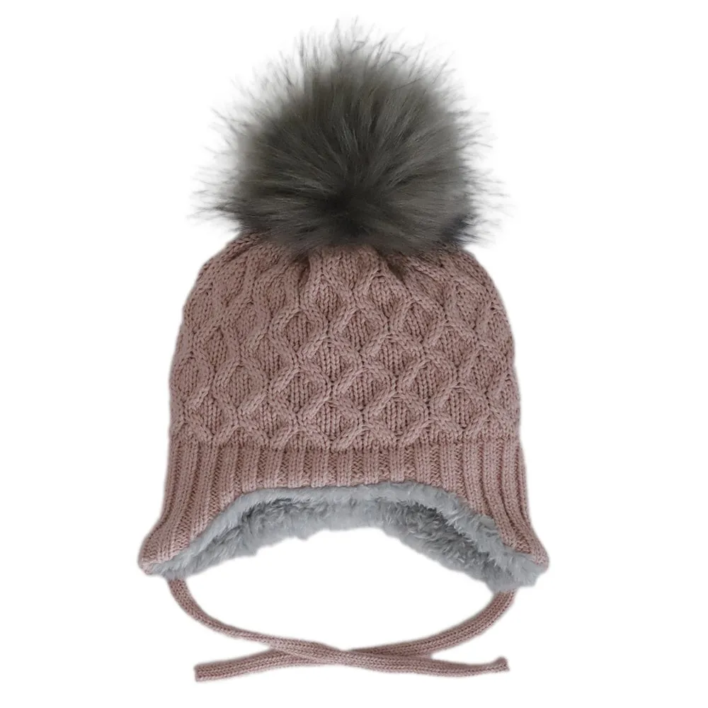 Calikids W2303 Cotton Knit Pompom Hat
