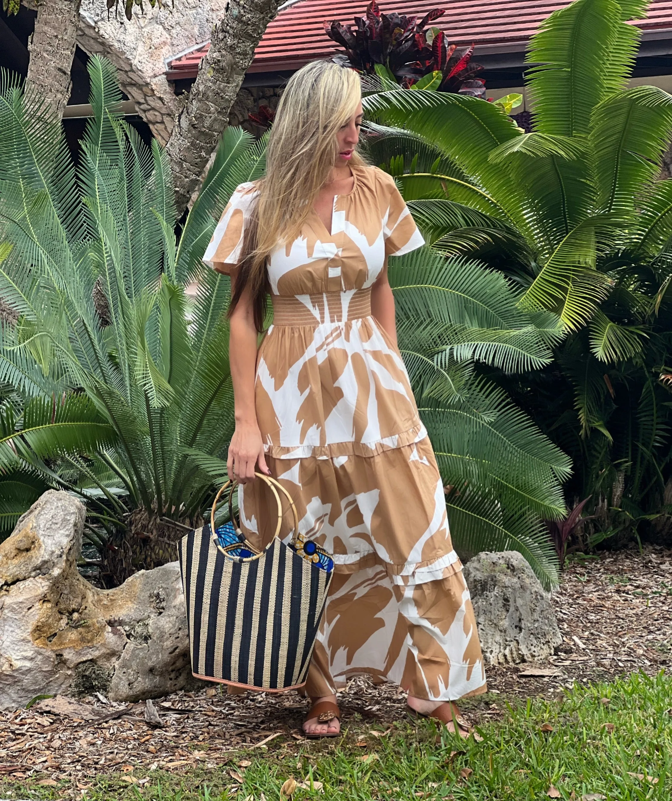 Camel Tiered Dress