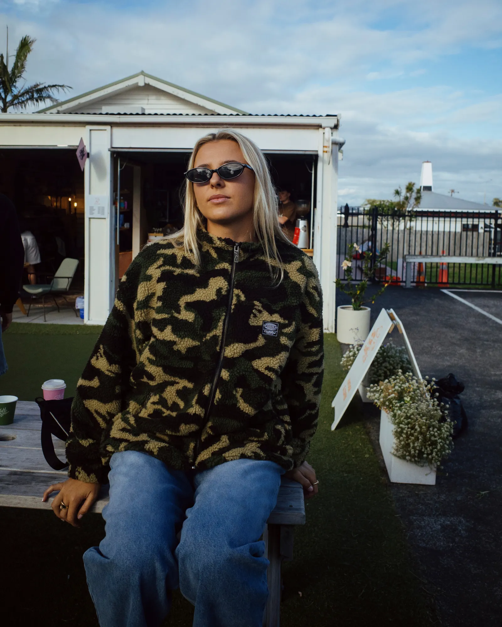 Camo  Zip Through Sherpa Fleece