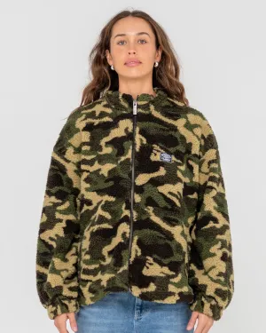 Camo  Zip Through Sherpa Fleece