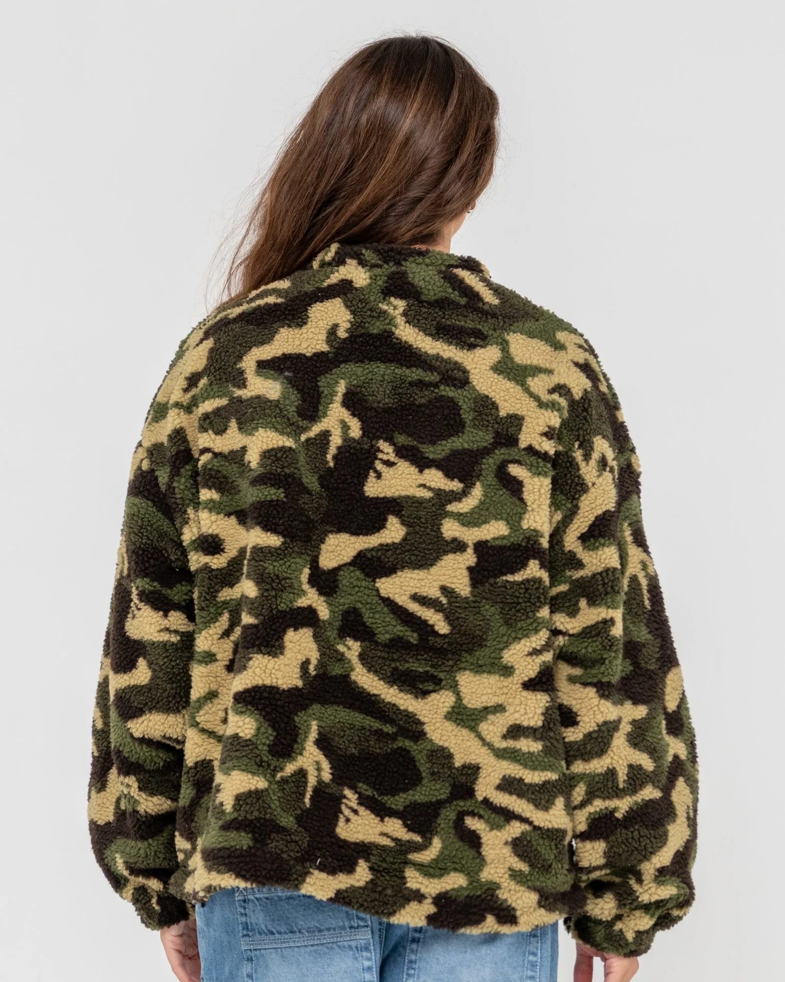 Camo  Zip Through Sherpa Fleece