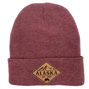 Cardinal Alaska Leather Patch Knit Beanie