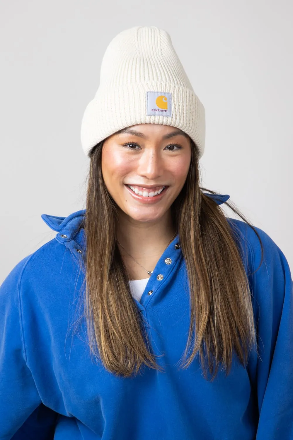 Carhartt Rib Knit Beanie in Oat Milk | 105560-A16