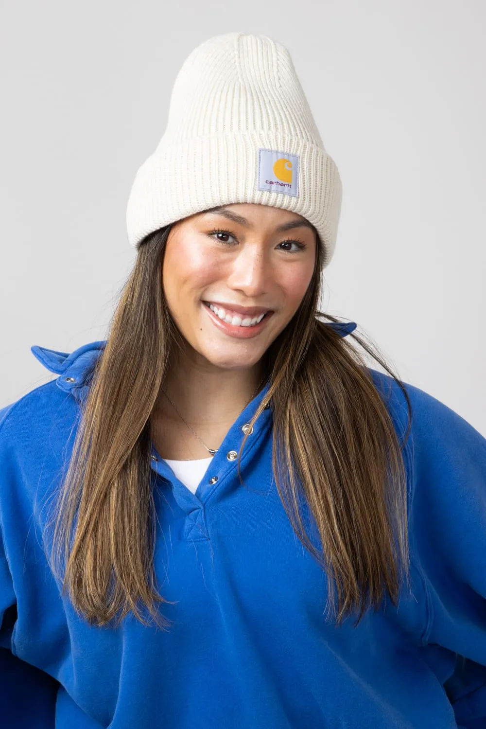 Carhartt Rib Knit Beanie in Oat Milk | 105560-A16