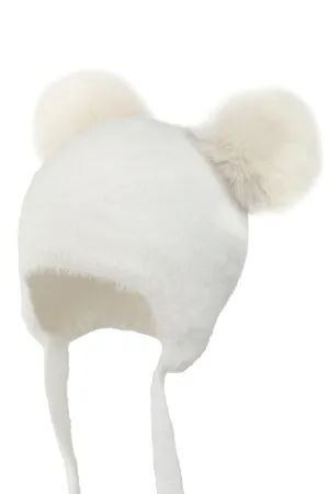 Cashmere Faux Fur Pom Pom Hat