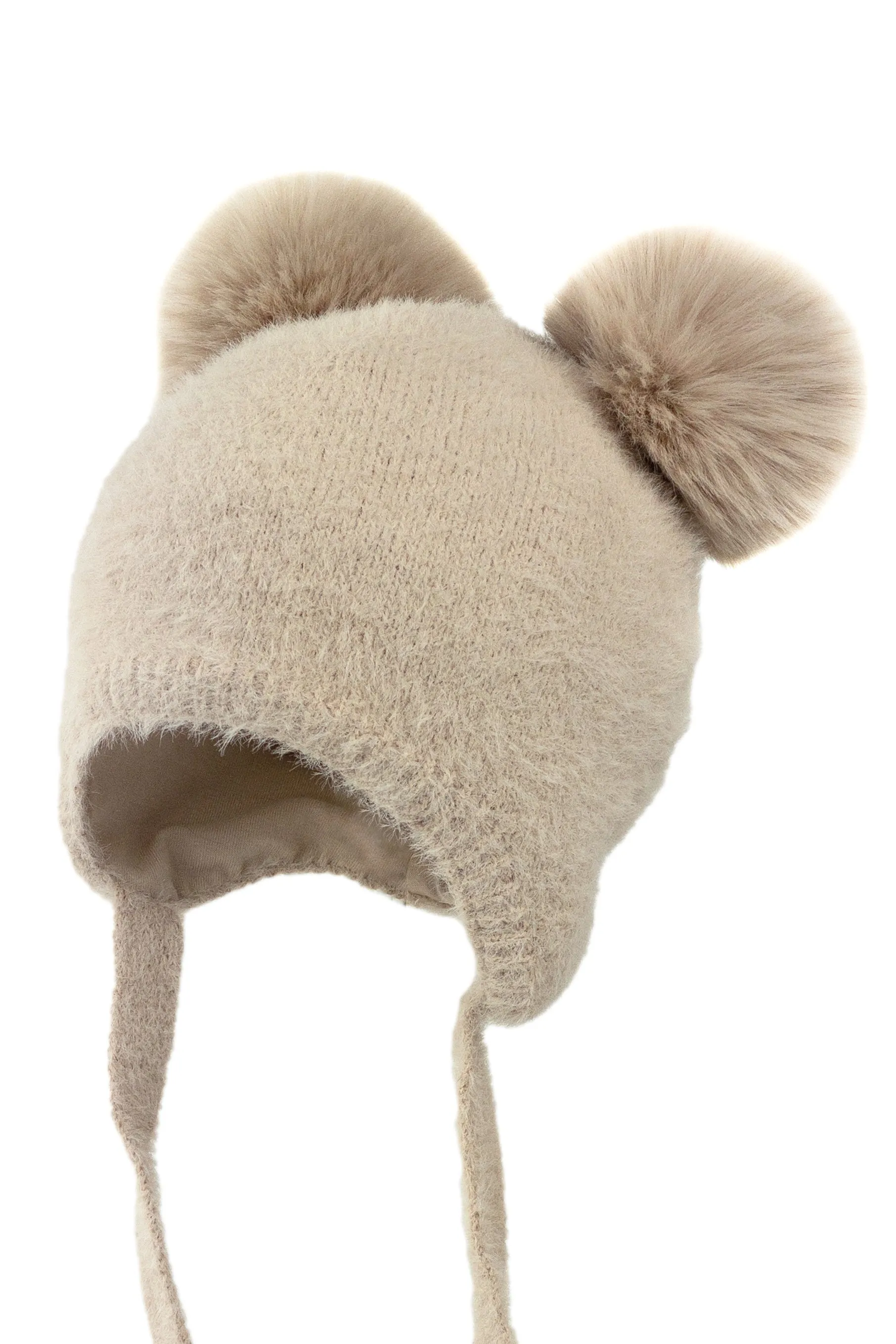 Cashmere Faux Fur Pom Pom Hat