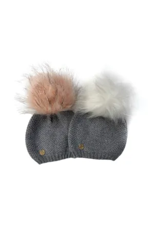 Cashmere Faux Fur Pom Pom Hat