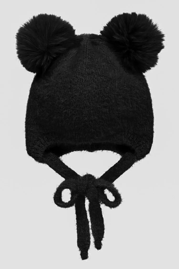 Cashmere Faux Fur Pom Pom Hat