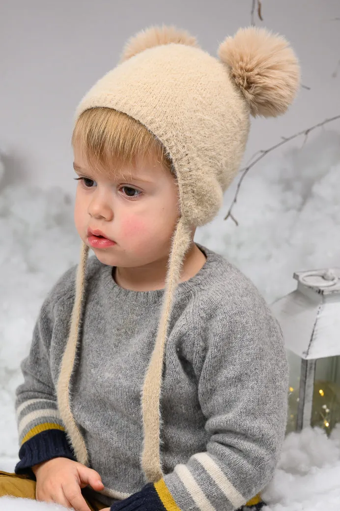 Cashmere Faux Fur Pom Pom Hat