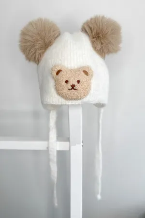 Cashmere Faux Fur Pom Pom Teddy Hat