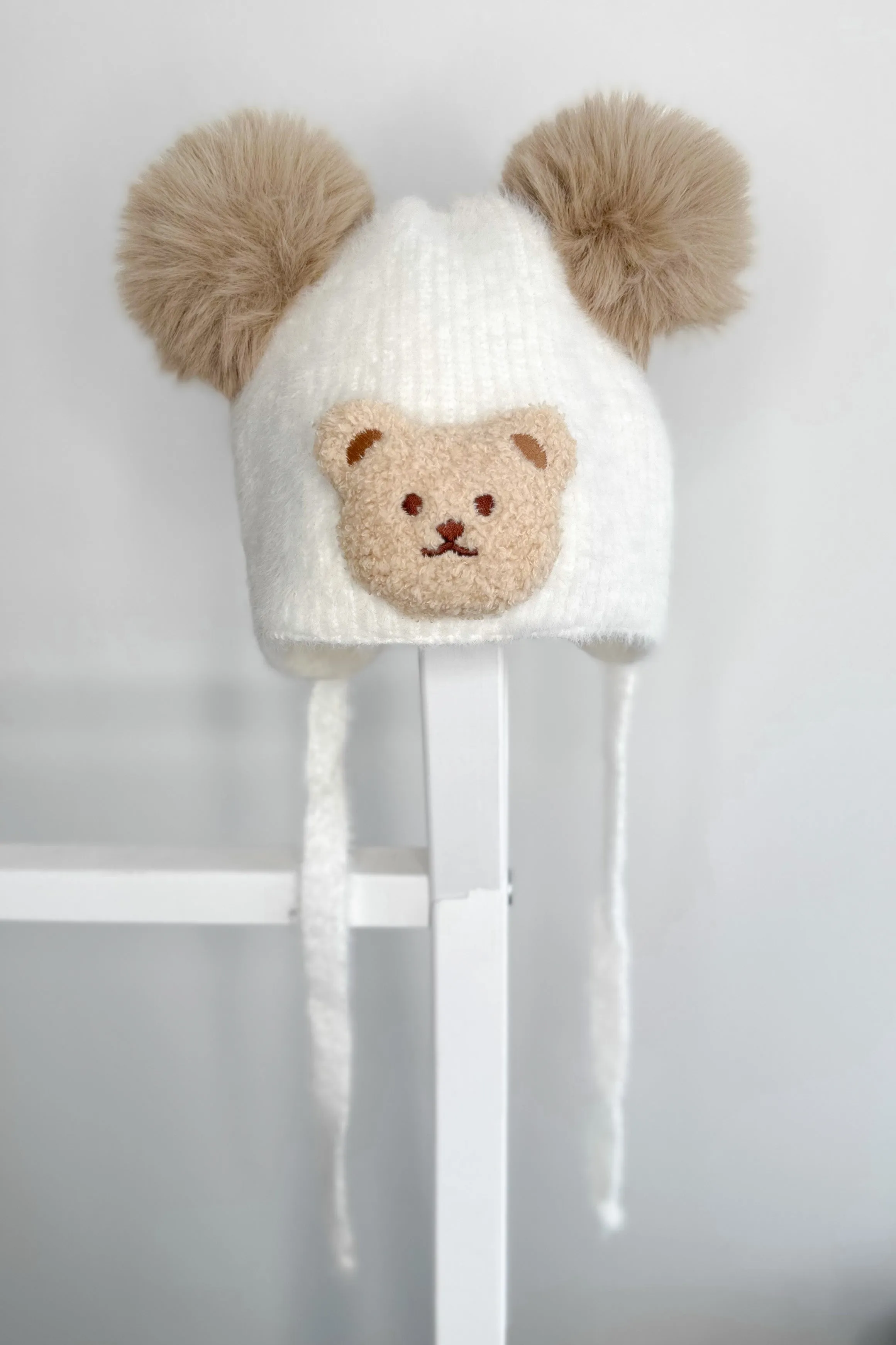 Cashmere Faux Fur Pom Pom Teddy Hat
