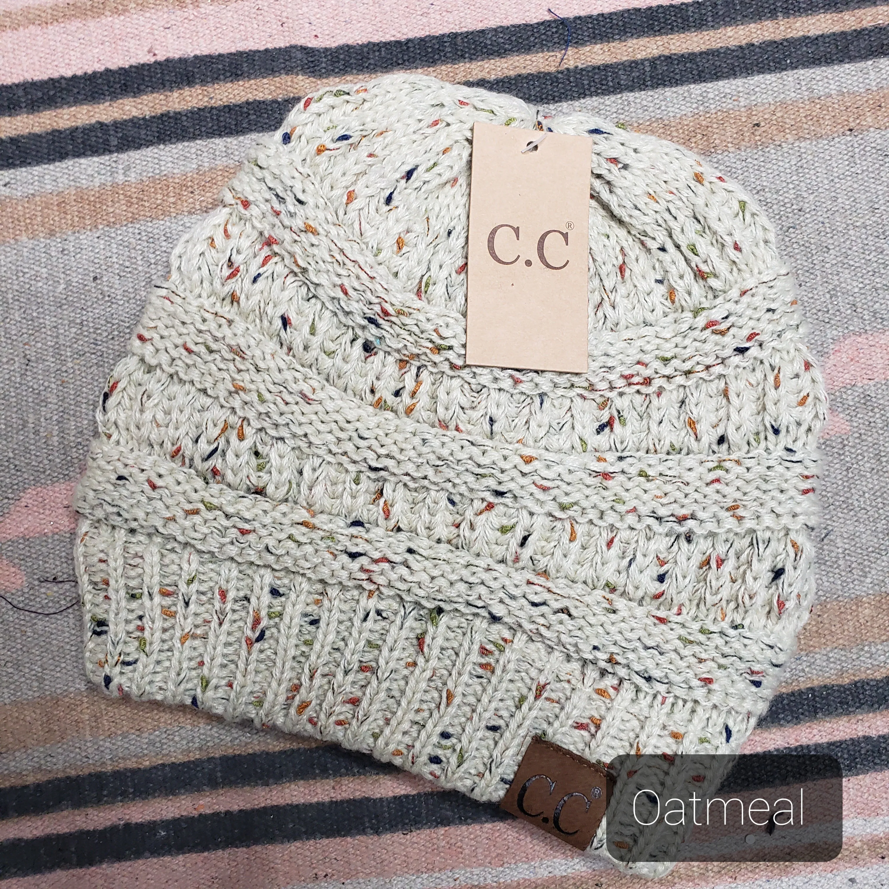 CC Cable Knit Confetti Beanie