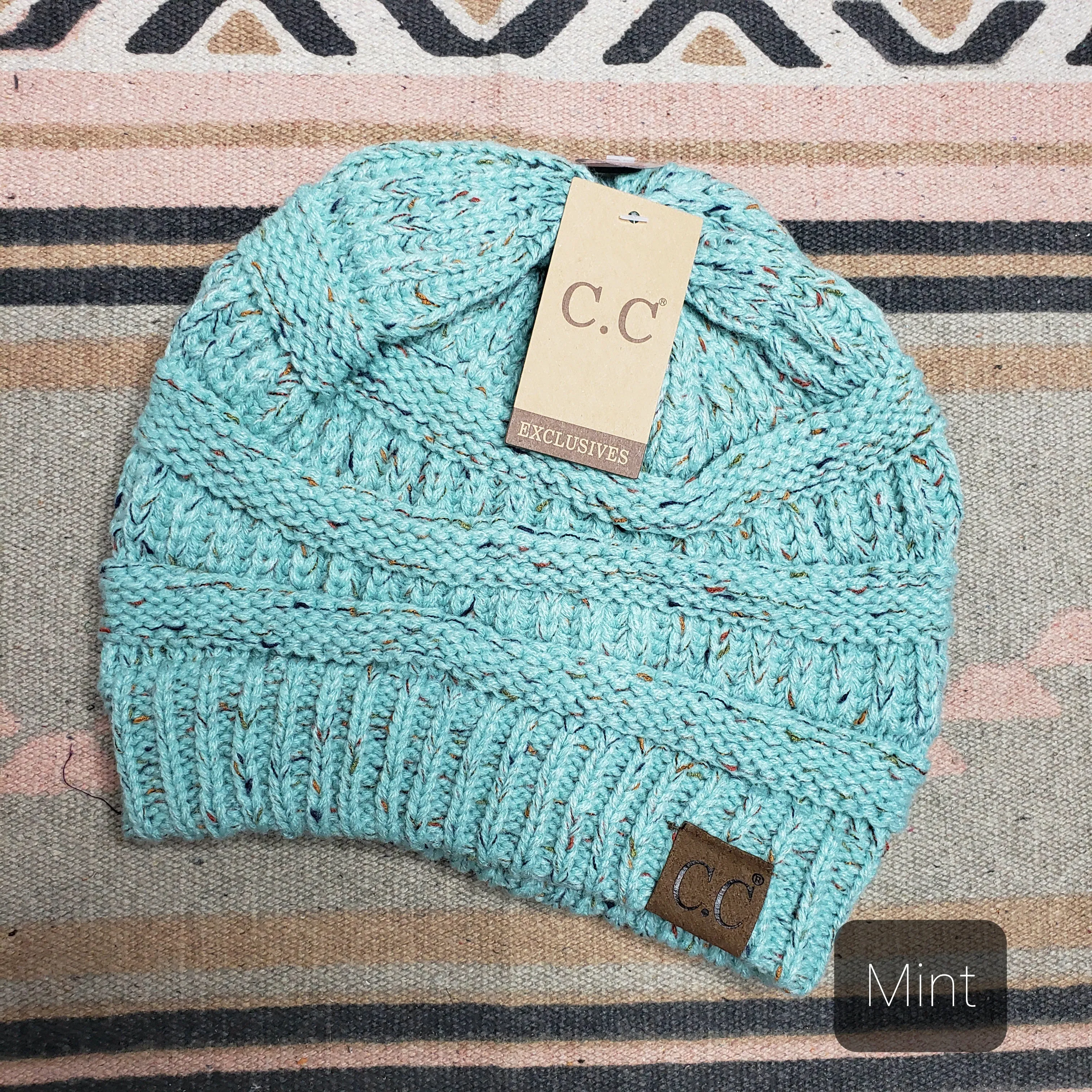 CC Cable Knit Confetti Beanie