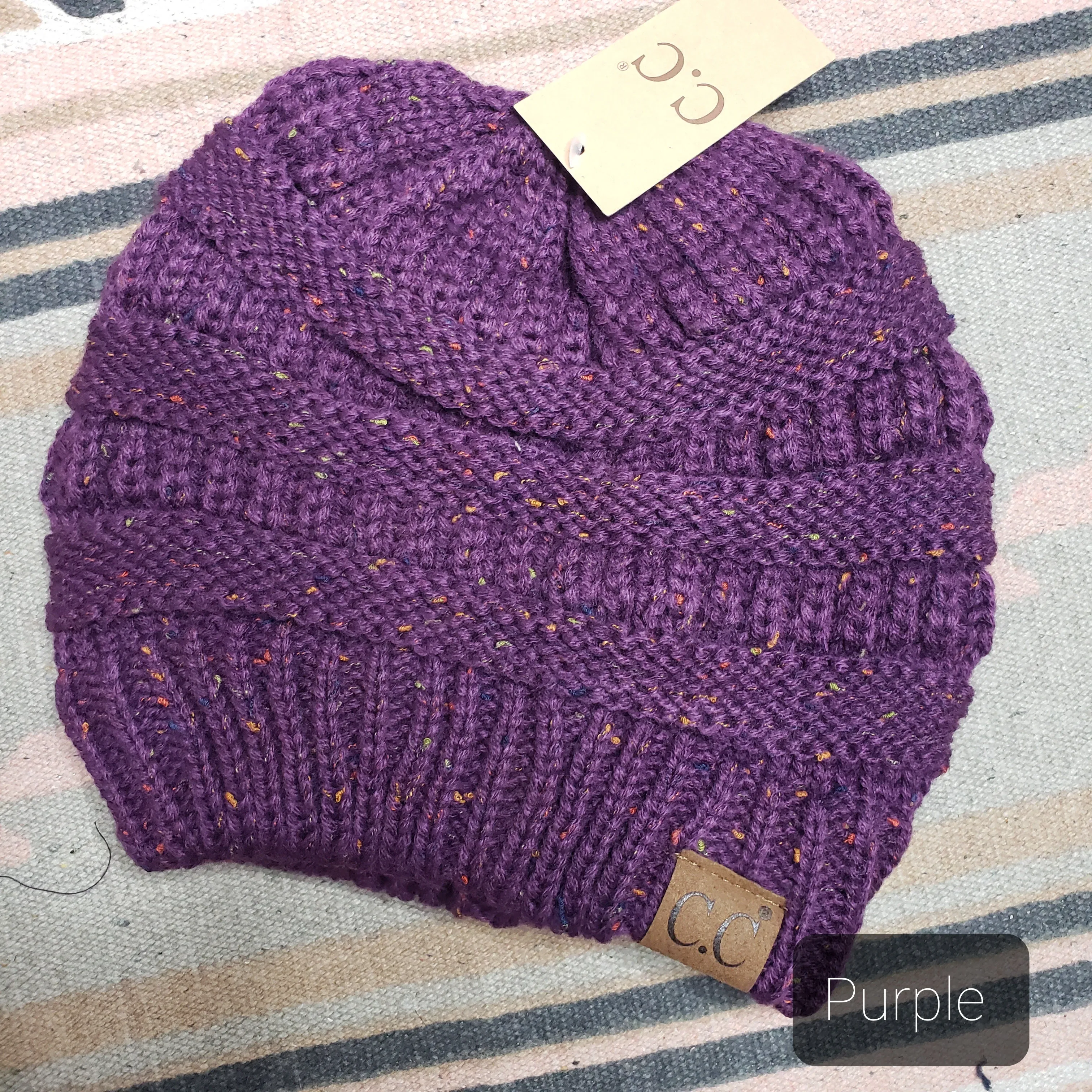CC Cable Knit Confetti Beanie