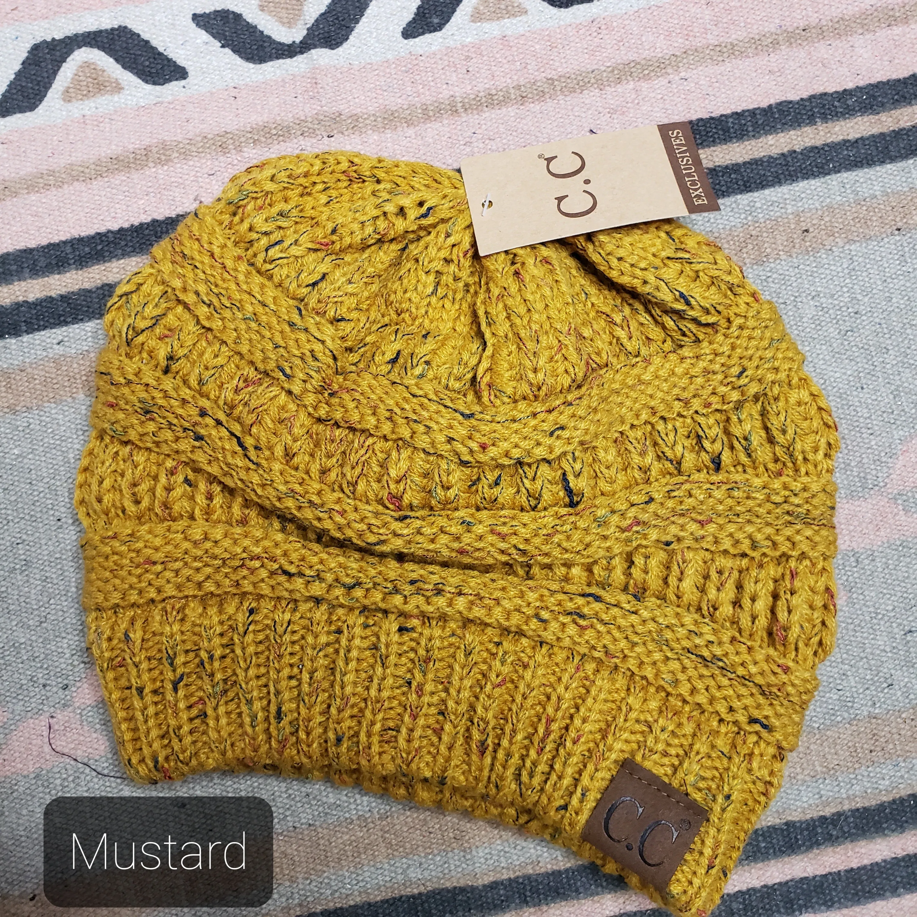 CC Cable Knit Confetti Beanie