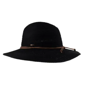 C.C Knit Multi-Pattern Panama Hat w/Suede Cord