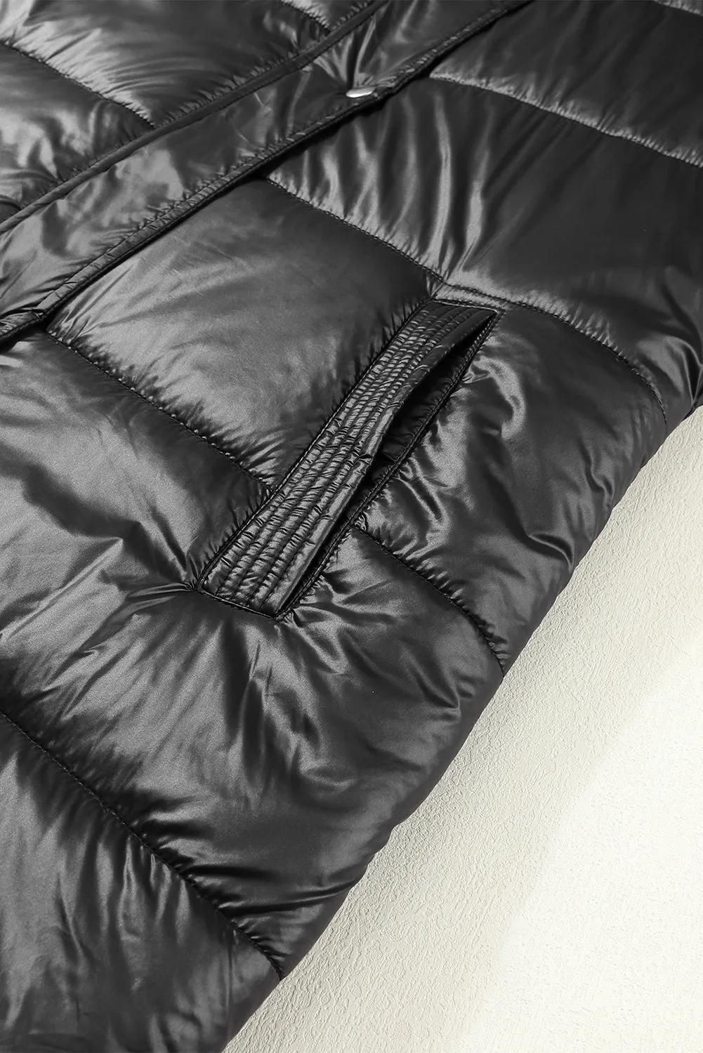 Chestnut Hooded Long Quilted Vest Coat