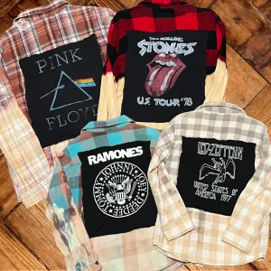 Child Bleach Dye Band Flannel