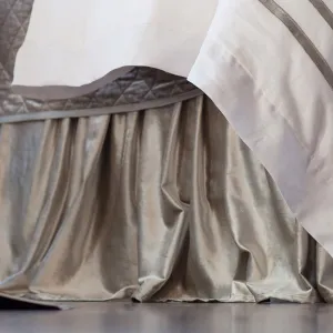 Chloe Gathered 3 Panel Bed Skirt / Ice Silver Velvet 3/22X86