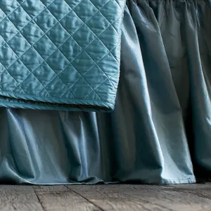 Chloe Gathered 3 Panel Bed Skirt / Sea Foam Velvet 3/22X86