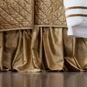 Chloe Gathered 3 Panel Bed Skirt / Straw Velvet 3/22X86