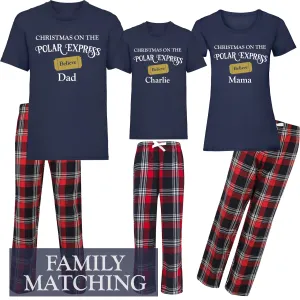 Christmas on the Polar Express - Personalised Tartan Family Matching PJs