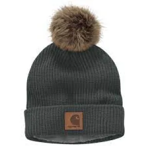 CL104401 Toque-Carhartt Knit Fleece Lined W/ Pom Pom