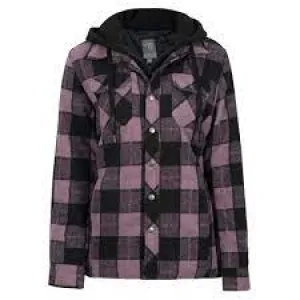 CLPF415-L-Pple Blk Jacket Plaid with Lining & Hood