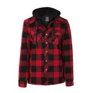 CLPF415-M-Red Blk Jacket Plaid with Lining & Hood