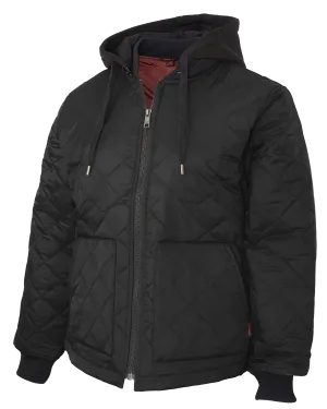 CLWJ39-Black Jacket Womens Tough Duck Freezer w/Zip Off Hood