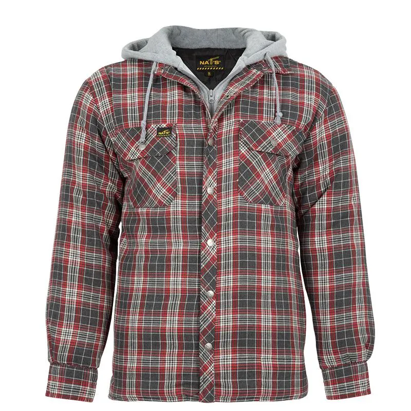 CLWK050-L-Red/Gry Padded Bush Jacket w/Hood