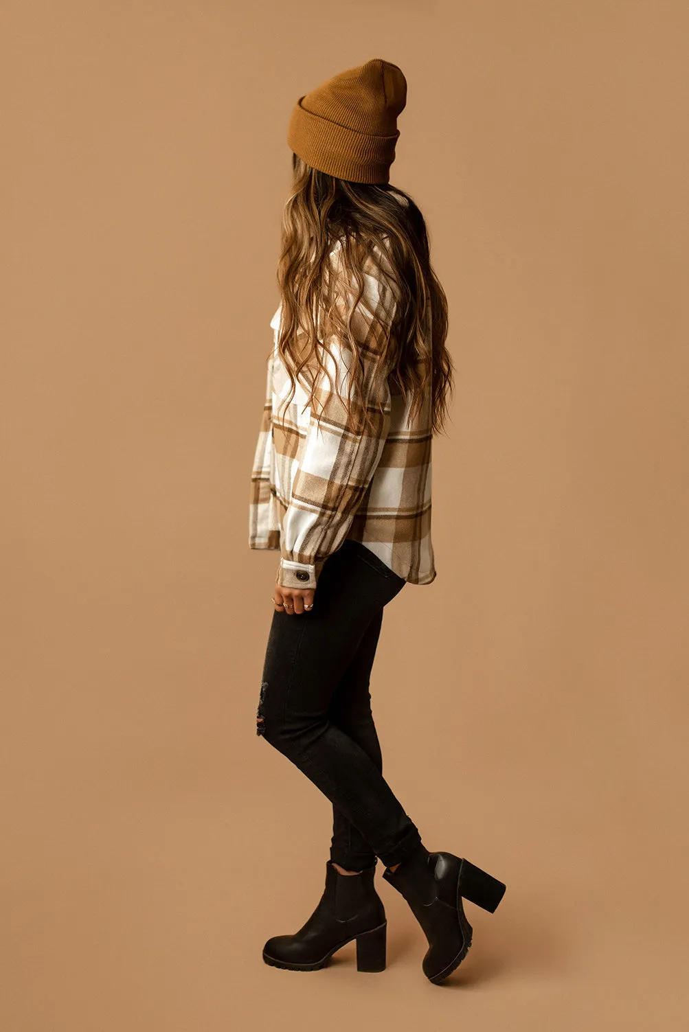 Conway Sherpa Lined Plaid Shacket (Magenta   White)