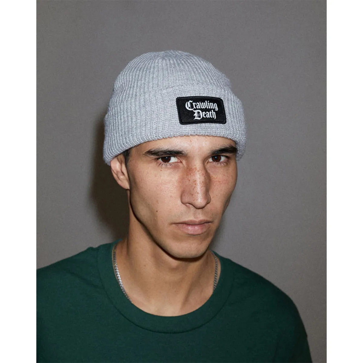 Crawling Death - Mini Patch Knit Beanie Grey