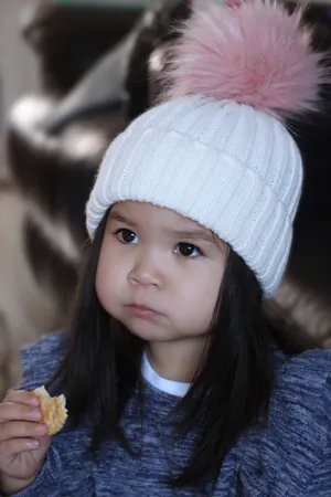 Cream bobble hat - CHILD
