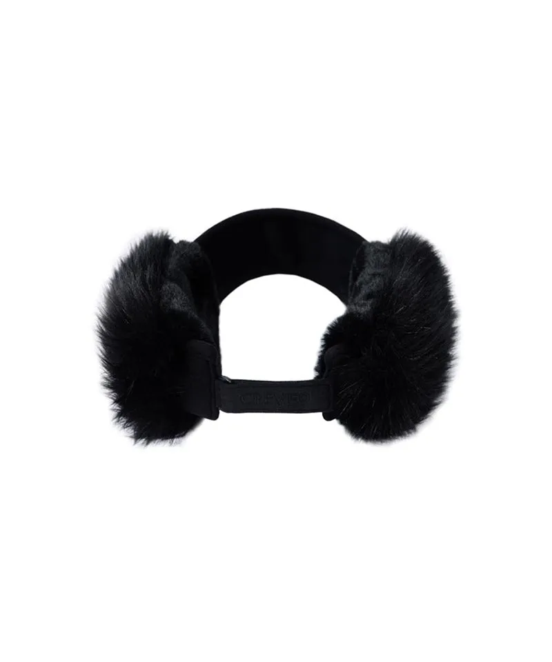 CREVE NINE: Ear-Shaped Fur Visor - Black
